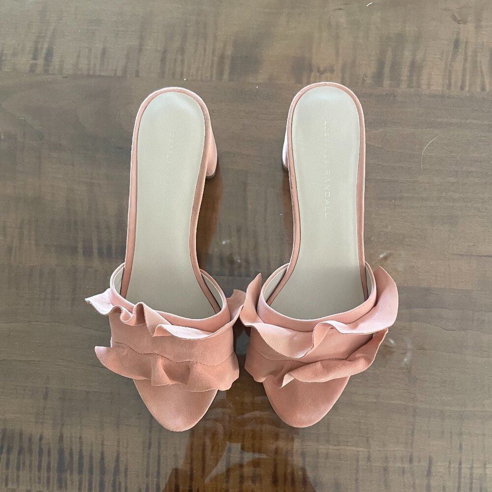 Loeffler Randall Vera Ruffled Slides Melon Size 8